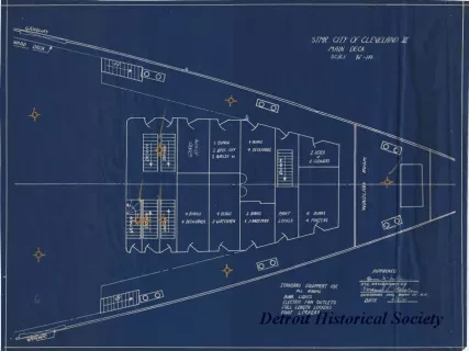 Blueprint - Stmr. City of Cleveland III,
Main Deck