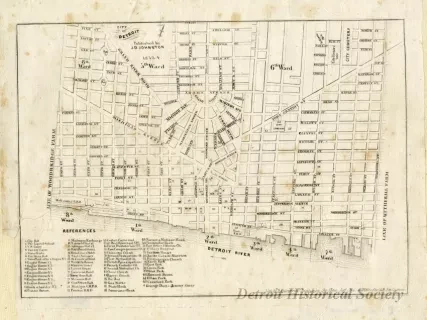 Map - City of Detroit 1853-1854
