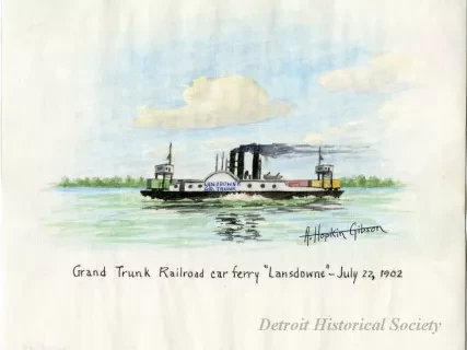 Painting - Grand Trunk Railroad car ferry "Lansdowne"-July 22, 1902