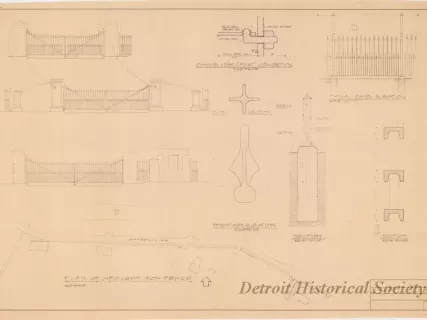 Blueprint - Plan of Wrought Iron Fence