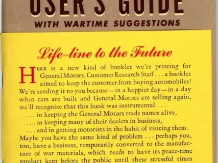 Booklet - The Automobile User's Guide with Wartime Suggestions