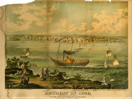 Lithograph - Detroit in 1820