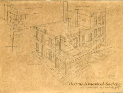Drawing, Architectural - 1st Home Parke Davis..16th Scale Model