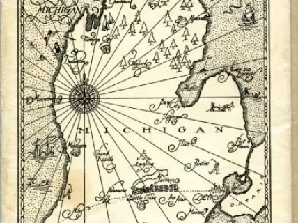 Map - Official Highway Map of Michigan, 1927
