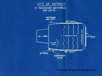 Blueprint - City of Detroit 21 Passenger Motorbus, 350 Units