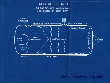 Blueprint - City of Detroit 25 Passenger Motorbus, 749 Units of This Type