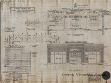 Drawing, Architectural - Garage Building for Grabow Brothers and Schubb, Owners, 
Detroit, Michigan