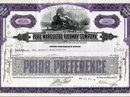 Certificate, Stock
