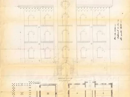 Plan, Architectural - Light House Depot at Detroit, Mich.
Proposed Store House with Oil Cellar