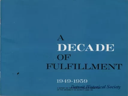 Report - A Decade of Fulfillment 1949-1959