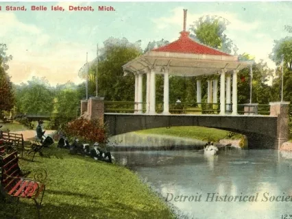 Postcard - Band Stand, Belle Isle, Detroit, Mich.