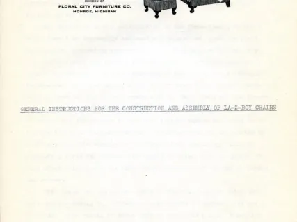 Typescript - General Instructions for the Construction and Assembly of La-Z-Boy Chairs