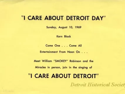 Handbill - I Care About Detroit Day