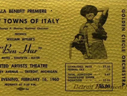 Ticket, Admission - Ben Hur