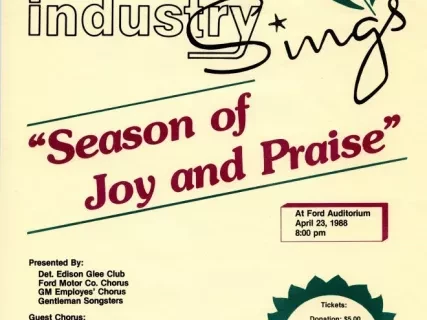 Flyer - Industry Sings - Season of Joy and Praise