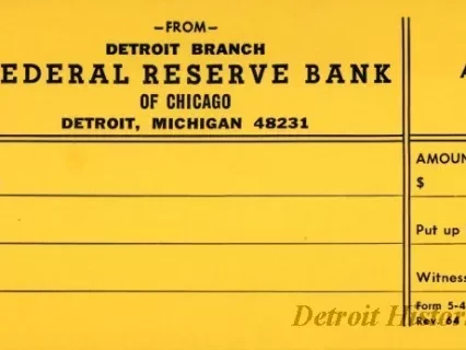 Tag, Shipping - Detroit Branch,
Federal Reserve Bank of Chicago