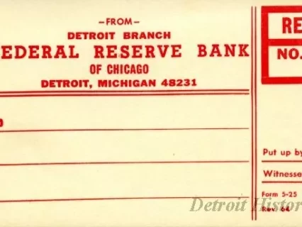 Tag, Shipping - Detroit Branch,
Federal Reserve Bank of Chicago