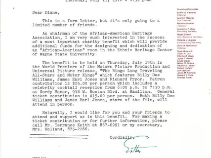 Letter - African-American Heritage Association