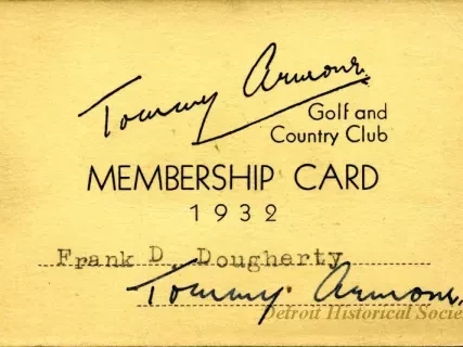 Card, Membership - Tommy Armour Golf and Country Club