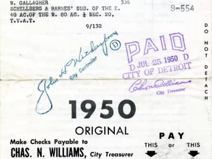 Bill, Tax - City of Detroit
General City Tax Bill