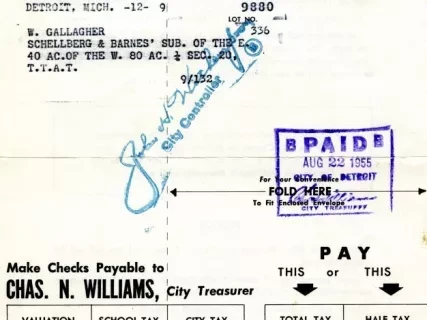 Bill, Tax - City of Detroit
General City Tax Bill