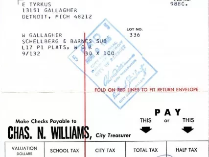 Bill, Tax - City of Detroit
General City Tax Bill