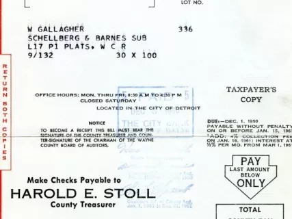 Bill, Tax - County of Wayne