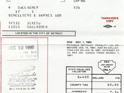 Bill, Tax - County of Wayne