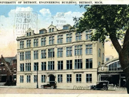 Postcard - University of Detroit, Engineering Building, Detroit, Mich.