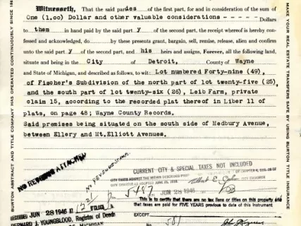 Indenture - Warranty Deed