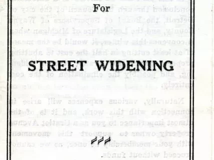 Pamphlet - Forty Million Dollars for Street Widening