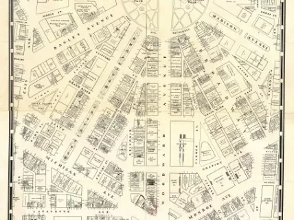 Map - Map of the Downtown Business Center of Detroit, Michigan