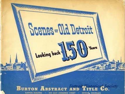 Booklet - Scenes of Old Detroit - Looking Back 150 Years