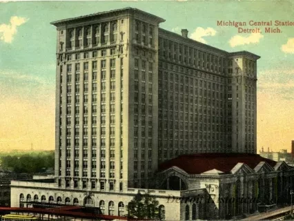 Postcard - Michigan Central Station, Detroit, Mich.