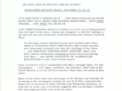 Letter - News Bulletin
Central Business District Association