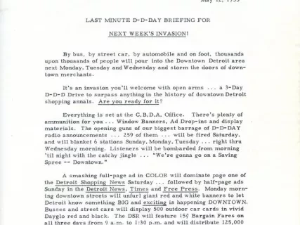 Letter - News Bulletin
Central Business District Association