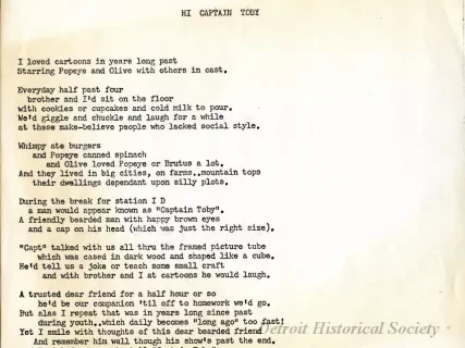 Poem - Hi Captain Toby