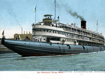 Postcard - The Whaleback, Chicago River