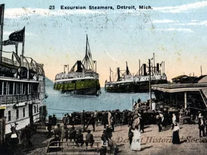 Postcard - 23  Excursion Steamers, Detroit, Mich.