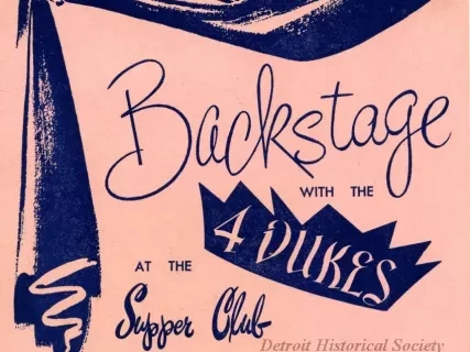 Card, Advertising - Backstage with the 4 Dukes at the Supper Club