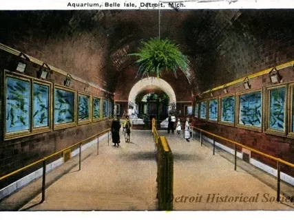Postcard - Aquarium, Belle Isle, Detroit, Mich.
