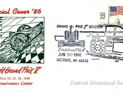 Envelope - Official Cover '86, Detroit Grand Prix V