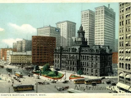 Postcard - 71166  Campus Martius, Detroit, Mich.