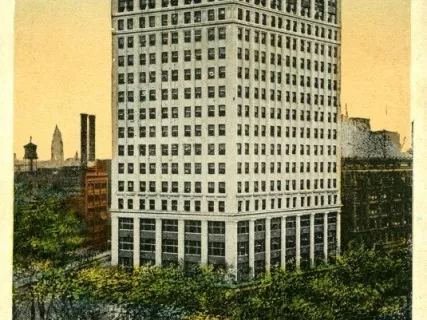 Postcard - Whitney Building, Grand Circus Park, Cor. Woodward Avenue and
Grand [Washington] Blvd., Detroit, Mich.
