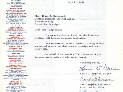 Letter - Detroit-Windsor International Freedom Festival