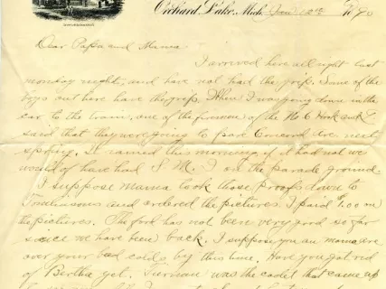 Letter - Michigan Military Academy