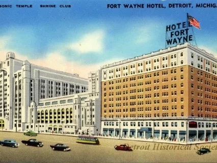 Postcard - Fort Wayne Hotel, Detroit, Michigan