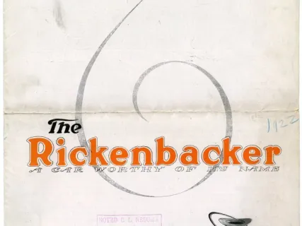 Catalog, Sales - Announcing The Rickenbacker
A Car Worthy of Its Name