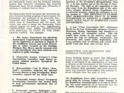 Flier, Political - FACTS On Integrity In Government