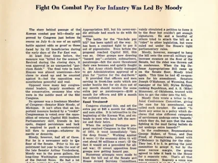 Flier, Political - Fight On Combat Pay for Infantry Was Led By Moody